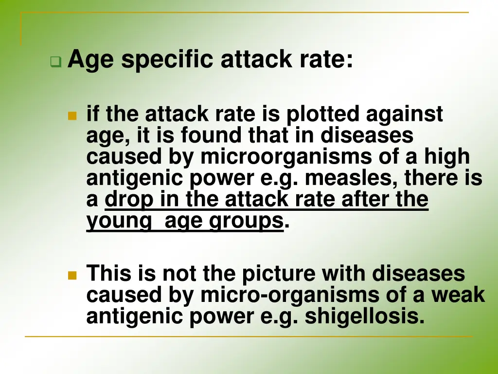 age specific attack rate