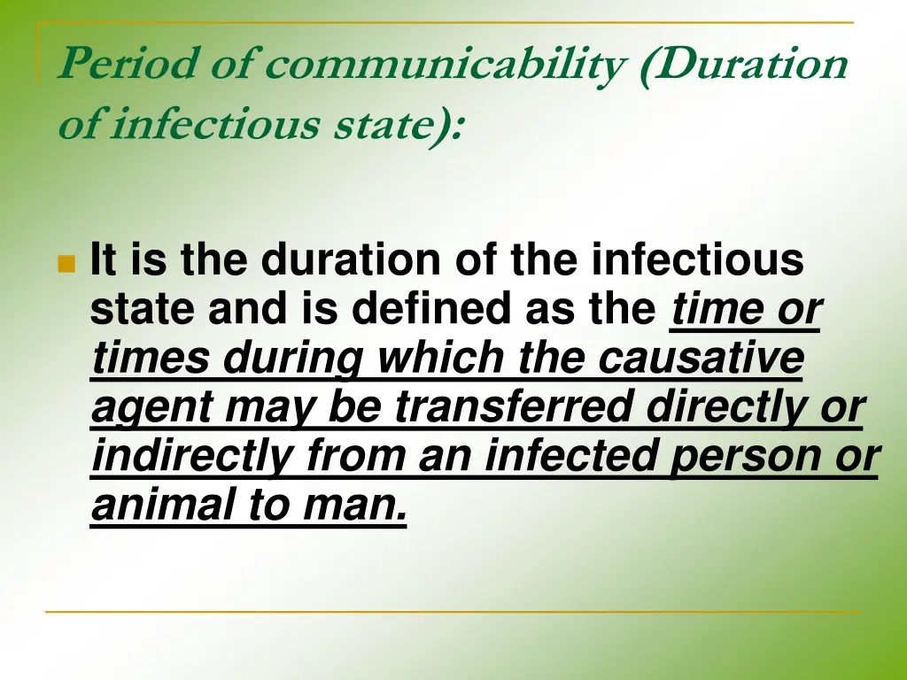 period of communicability duration of infectious