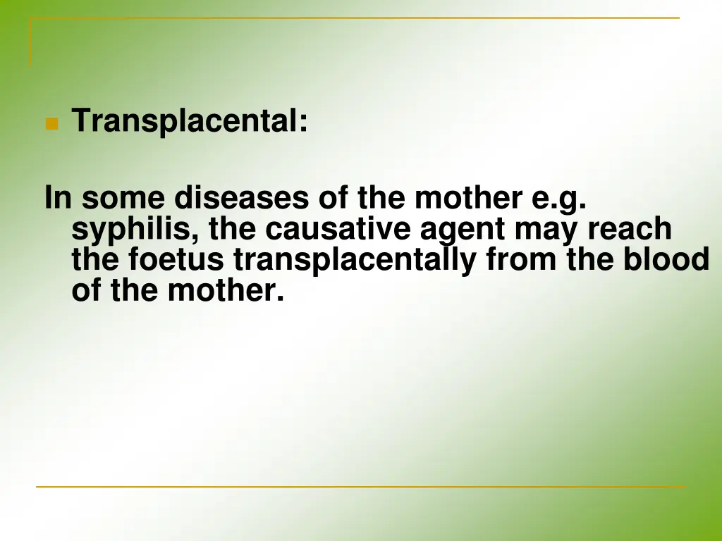 transplacental