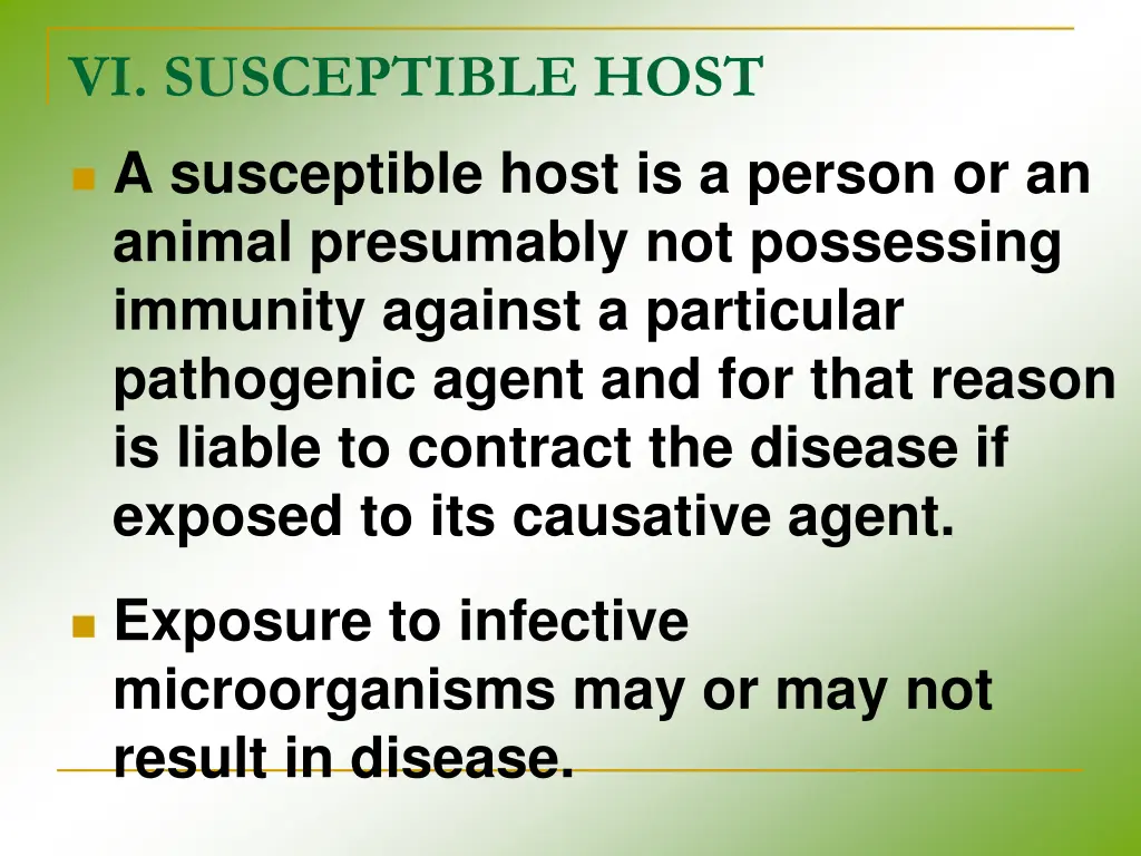 vi susceptible host