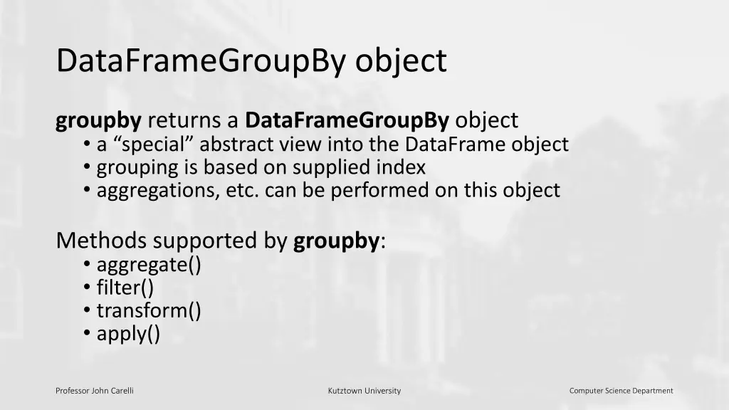 dataframegroupby object