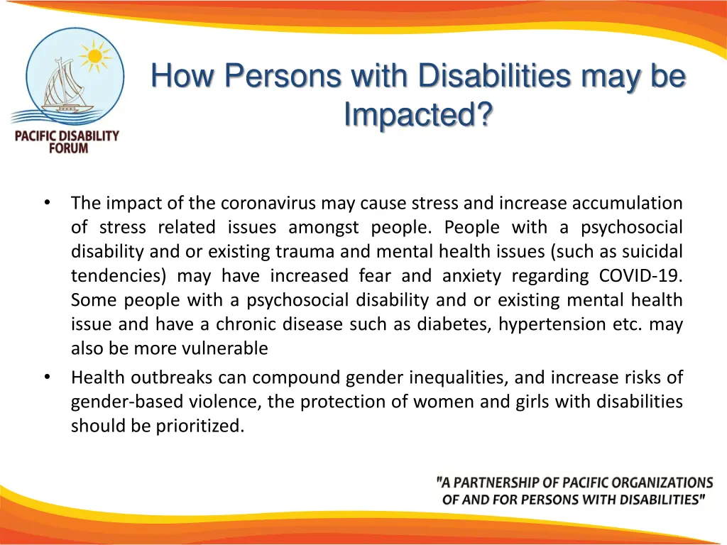 how persons with disabilities may be impacted 2