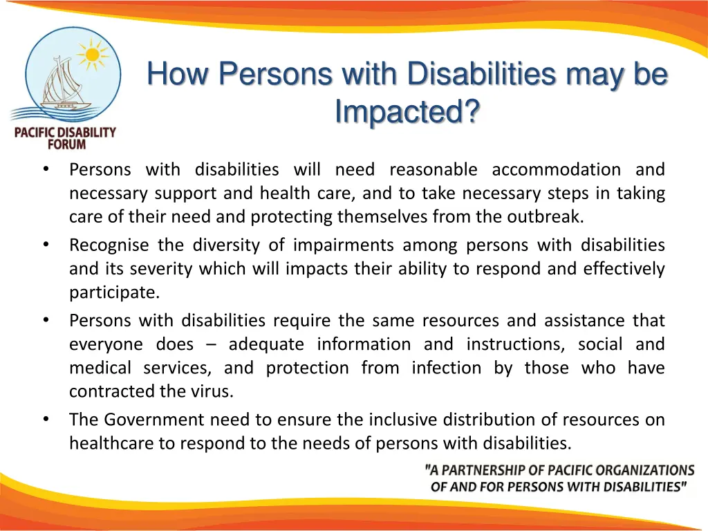 how persons with disabilities may be impacted 3