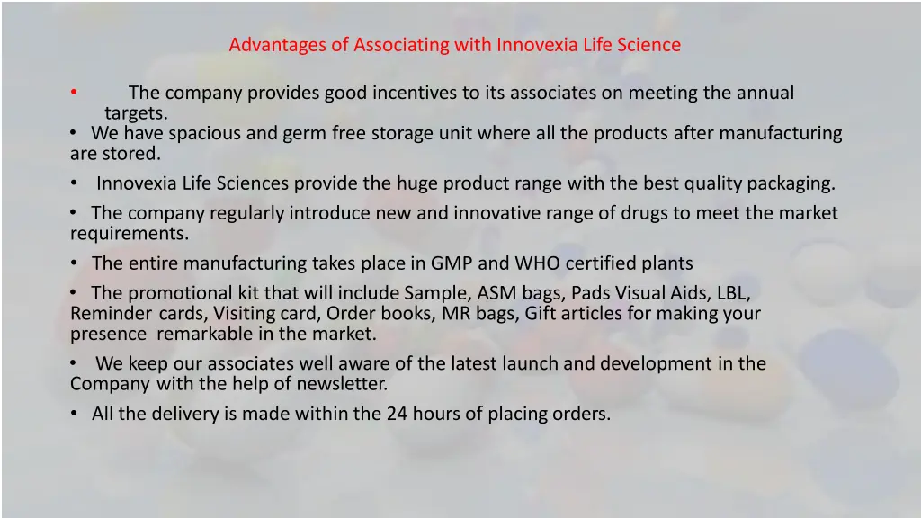 advantages of associating with innovexia life