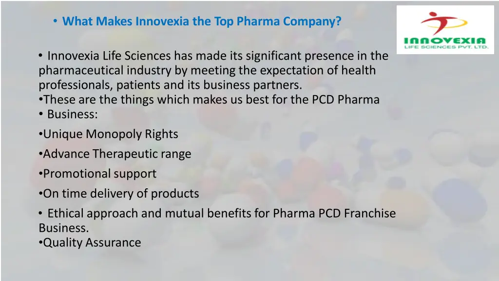 what makes innovexia the top pharma company