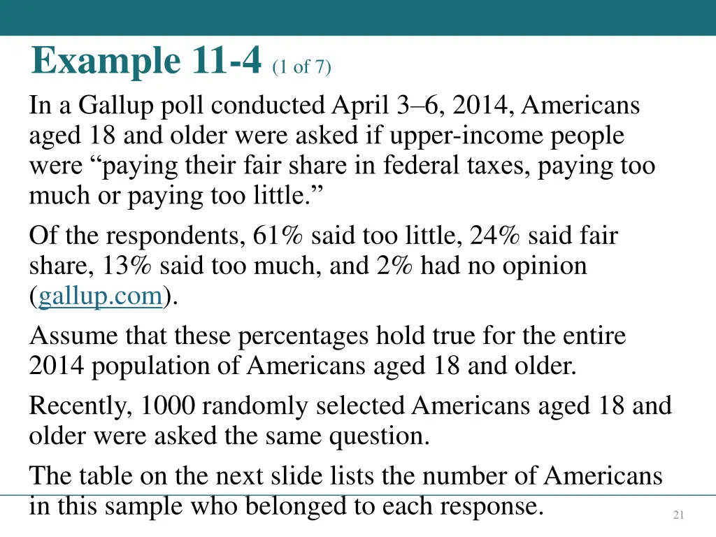 example 11 4 1 of 7 in a gallup poll conducted