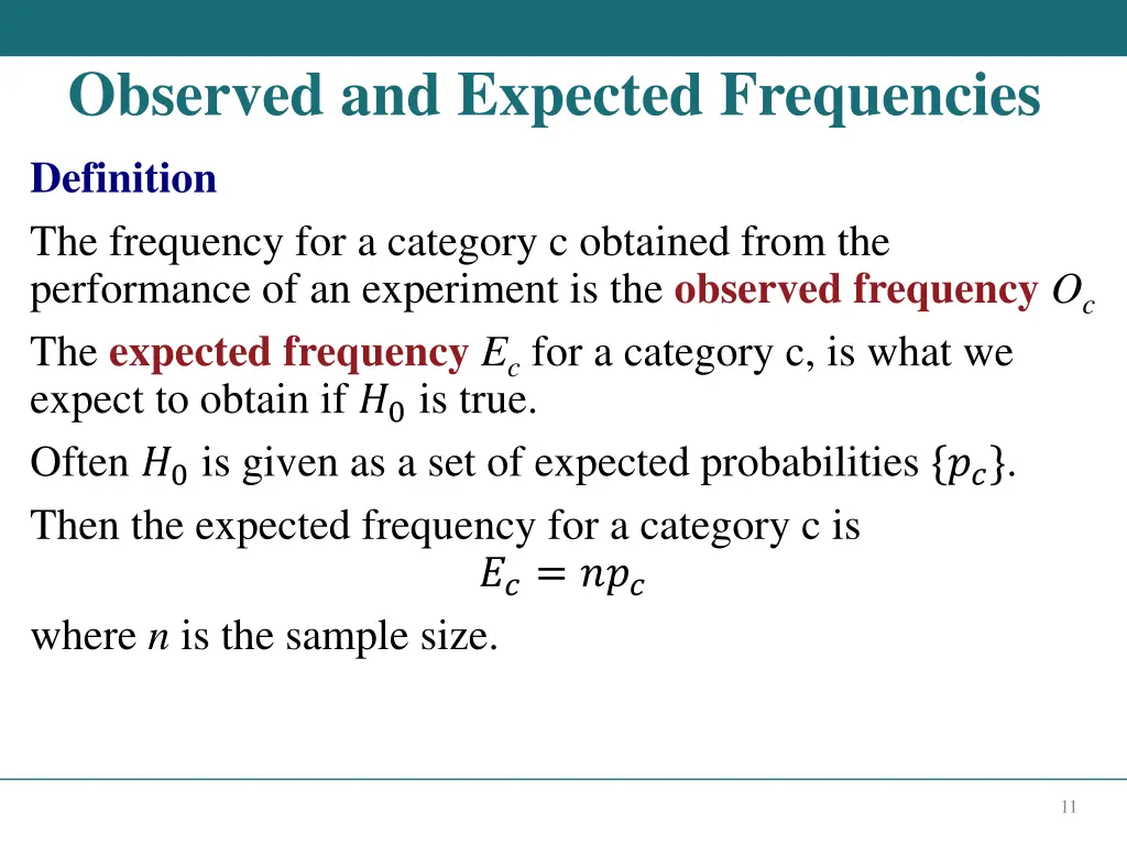 observed and expected frequencies