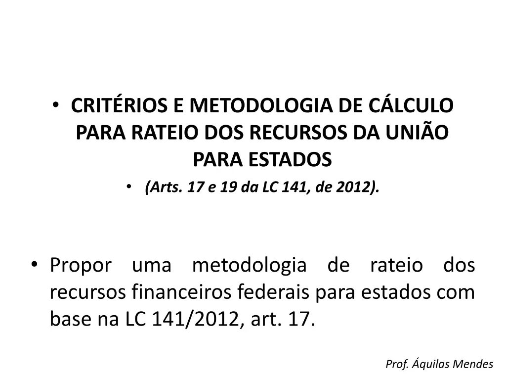 crit rios e metodologia de c lculo para rateio