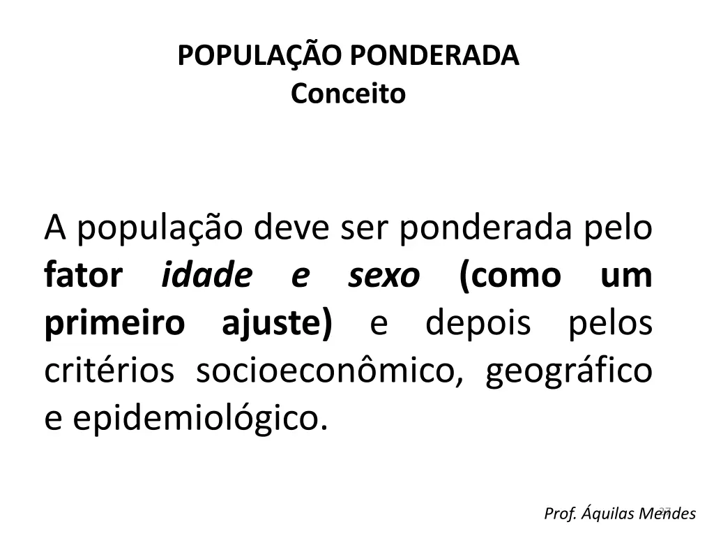 popula o ponderada conceito