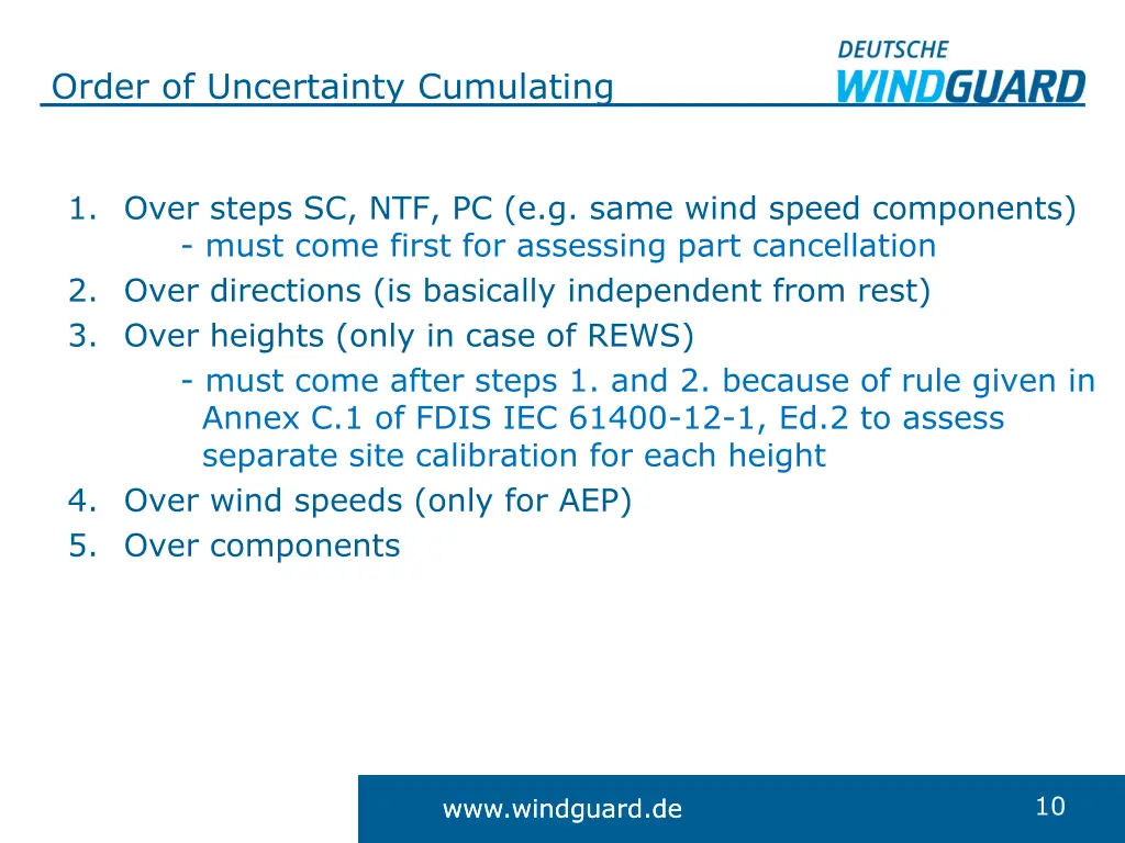 order of uncertainty cumulating