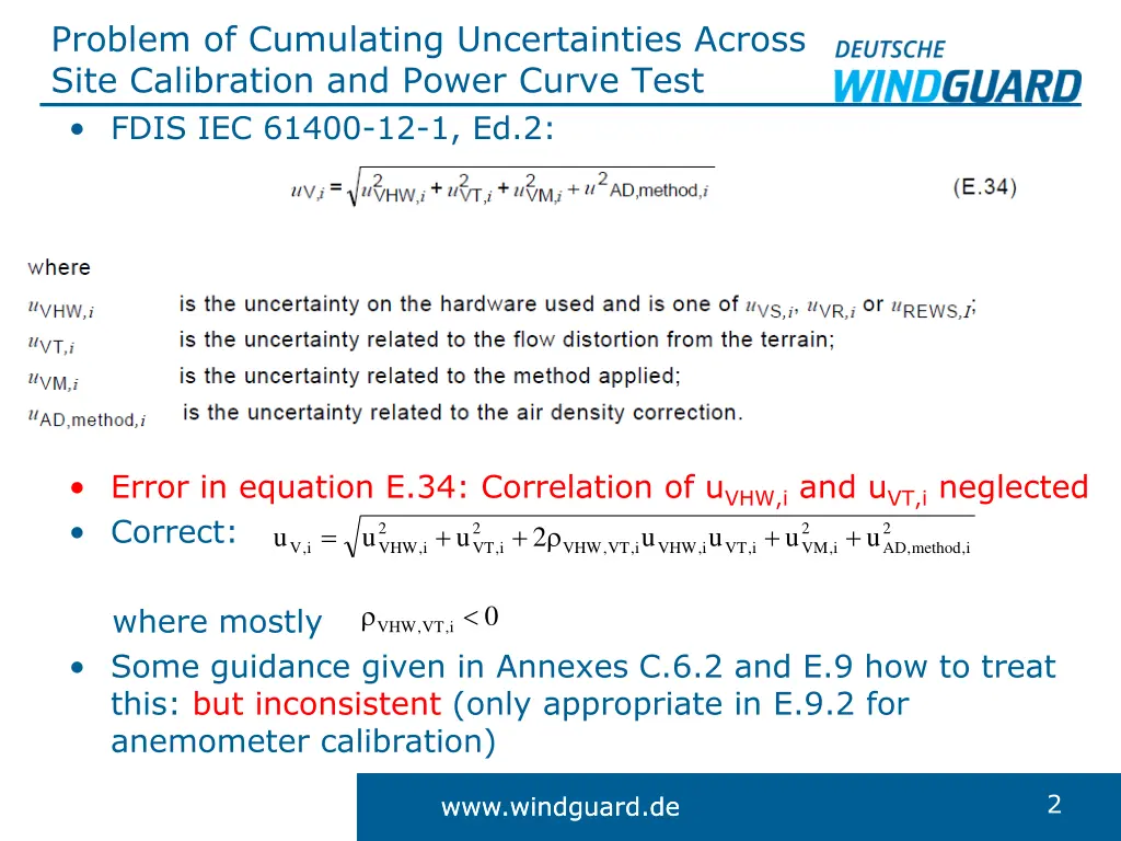 problem of cumulating uncertainties across site