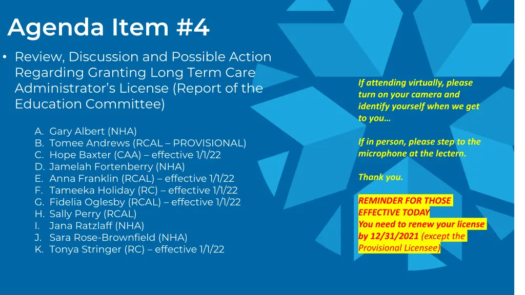 agenda item 4