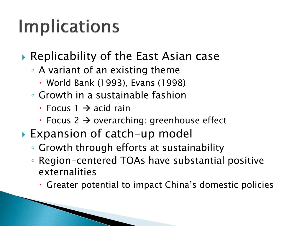 replicability of the east asian case a variant