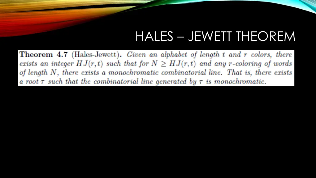 hales jewett theorem