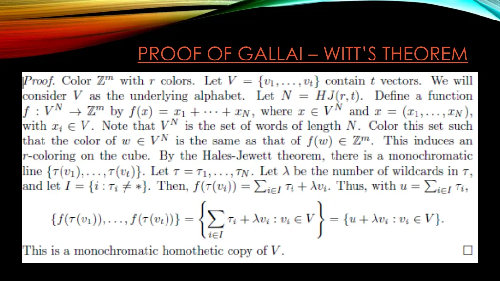 proof of gallai witt s theorem