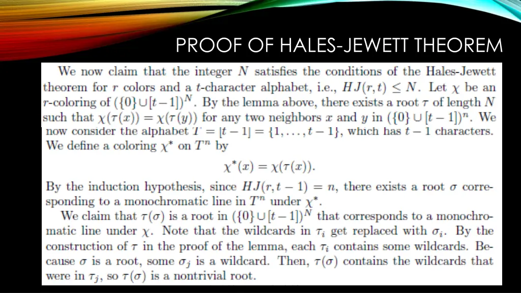 proof of hales jewett theorem