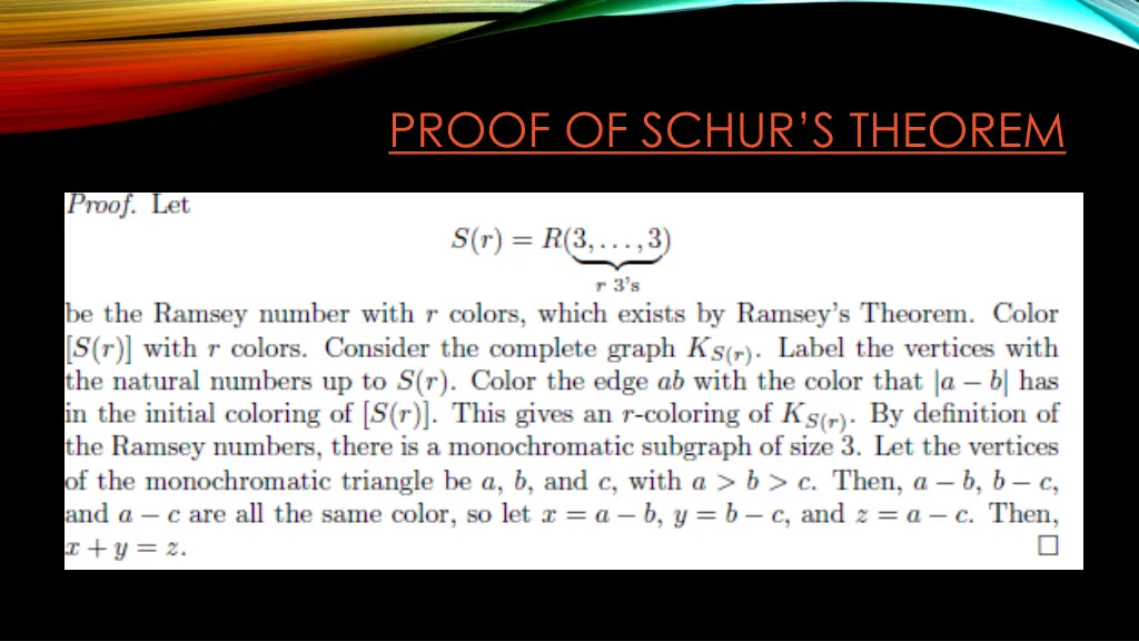 proof of schur s theorem