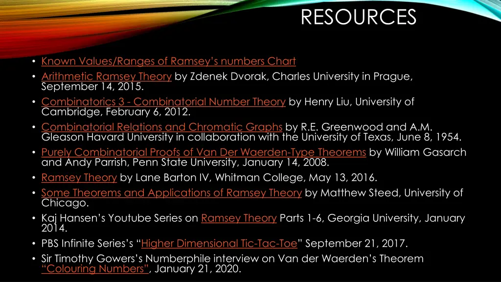 resources