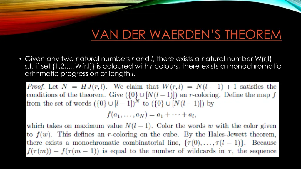 van der waerden s theorem