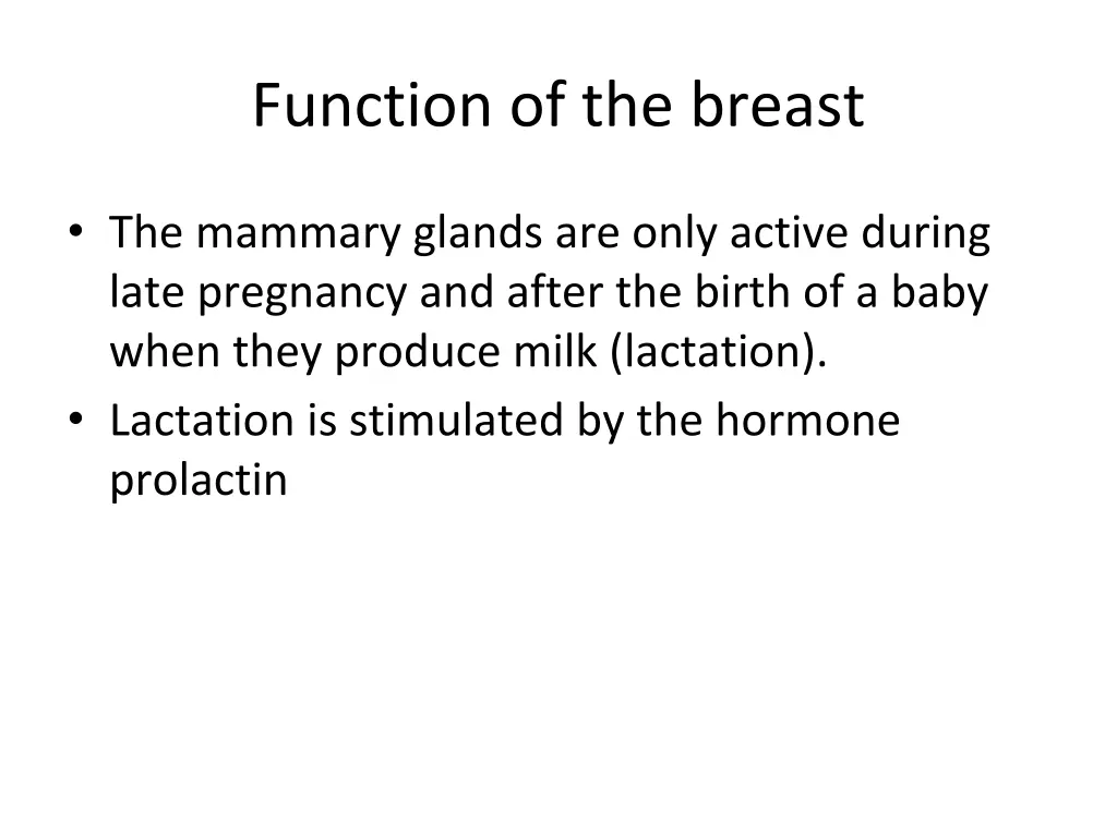 function of the breast