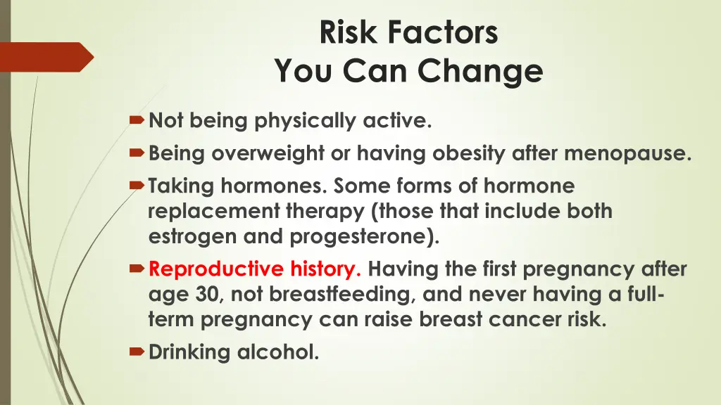 risk factors you can change
