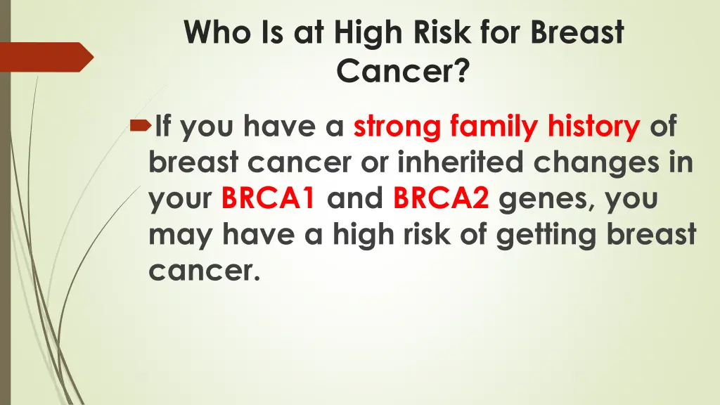 who is at high risk for breast cancer