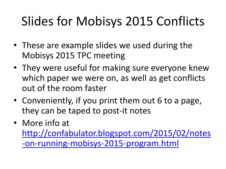 slides for mobisys 2015 conflicts