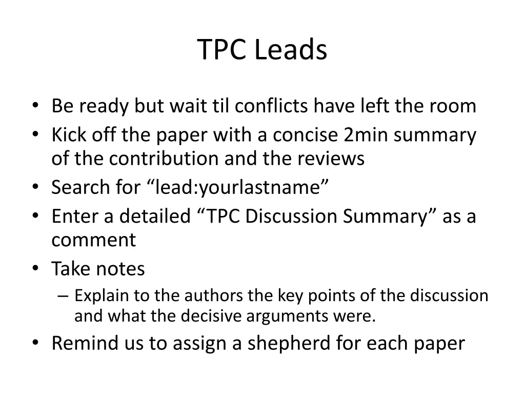 tpc leads