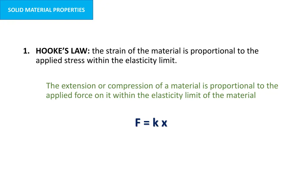 solid material properties
