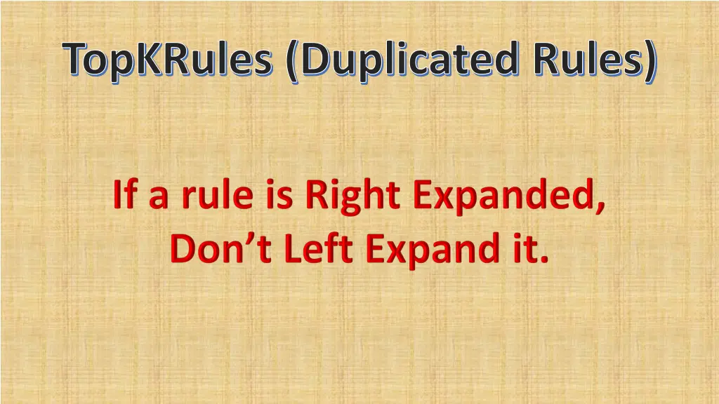 topkrules duplicated rules