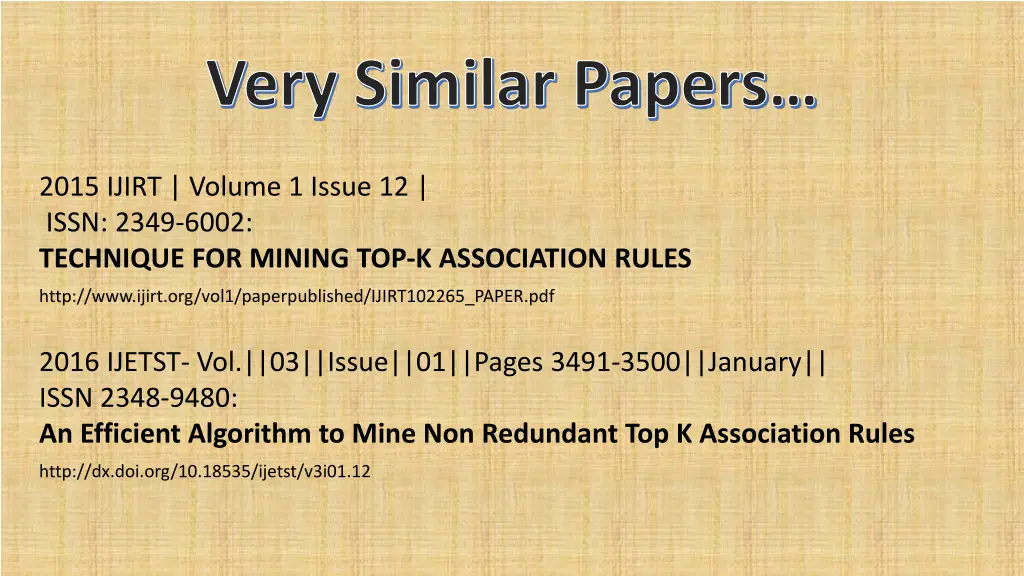 very similar papers