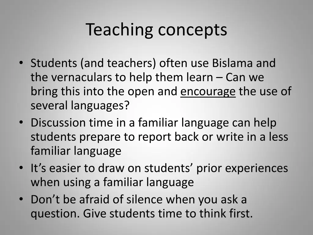 teaching concepts