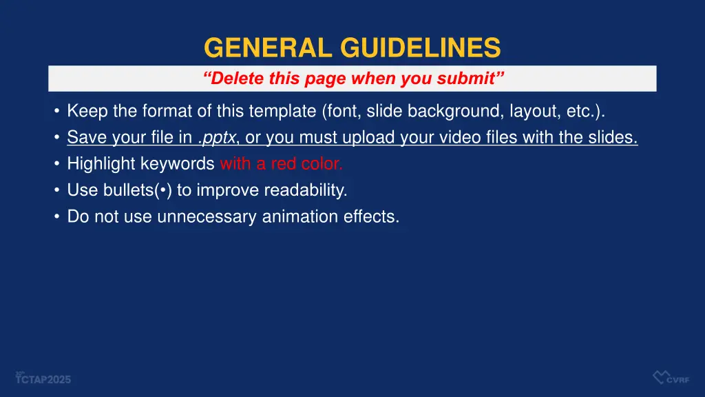 general guidelines delete this page when