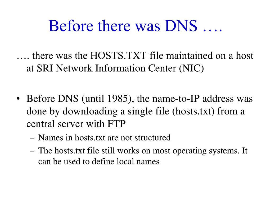 before there was dns