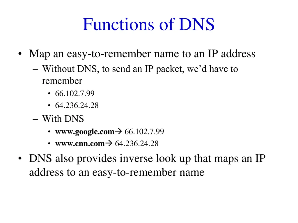 functions of dns