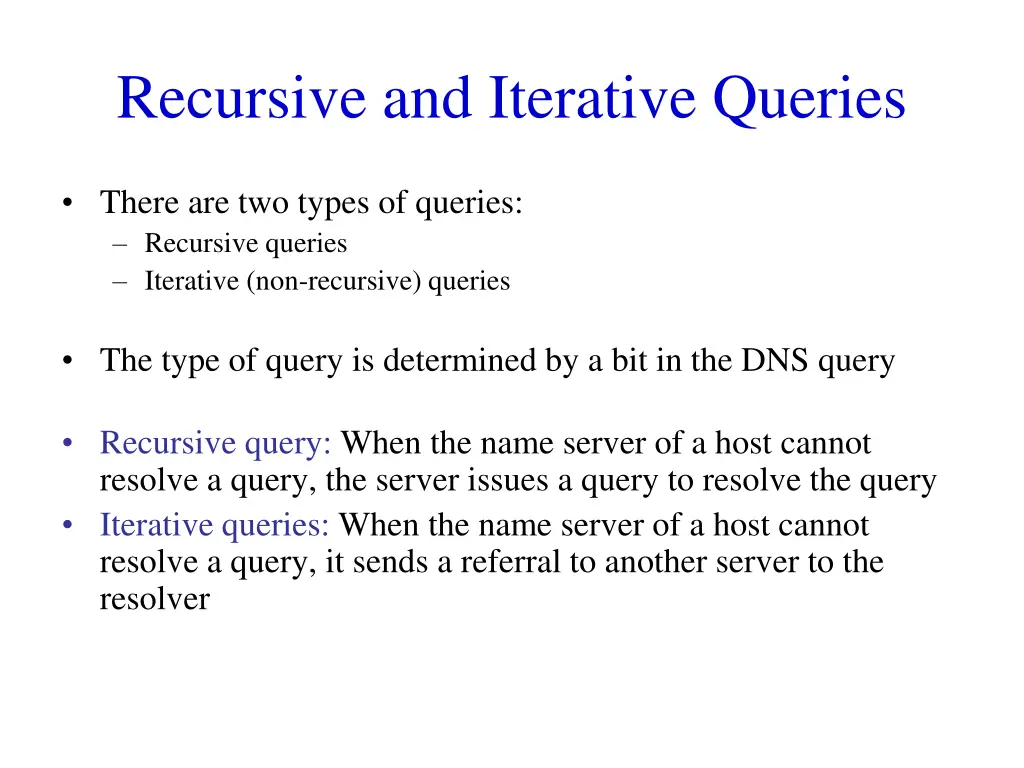 recursive and iterative queries