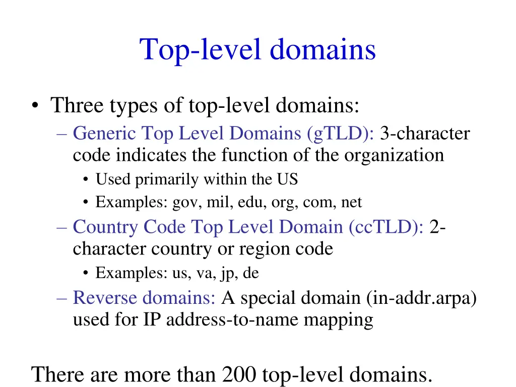 top level domains