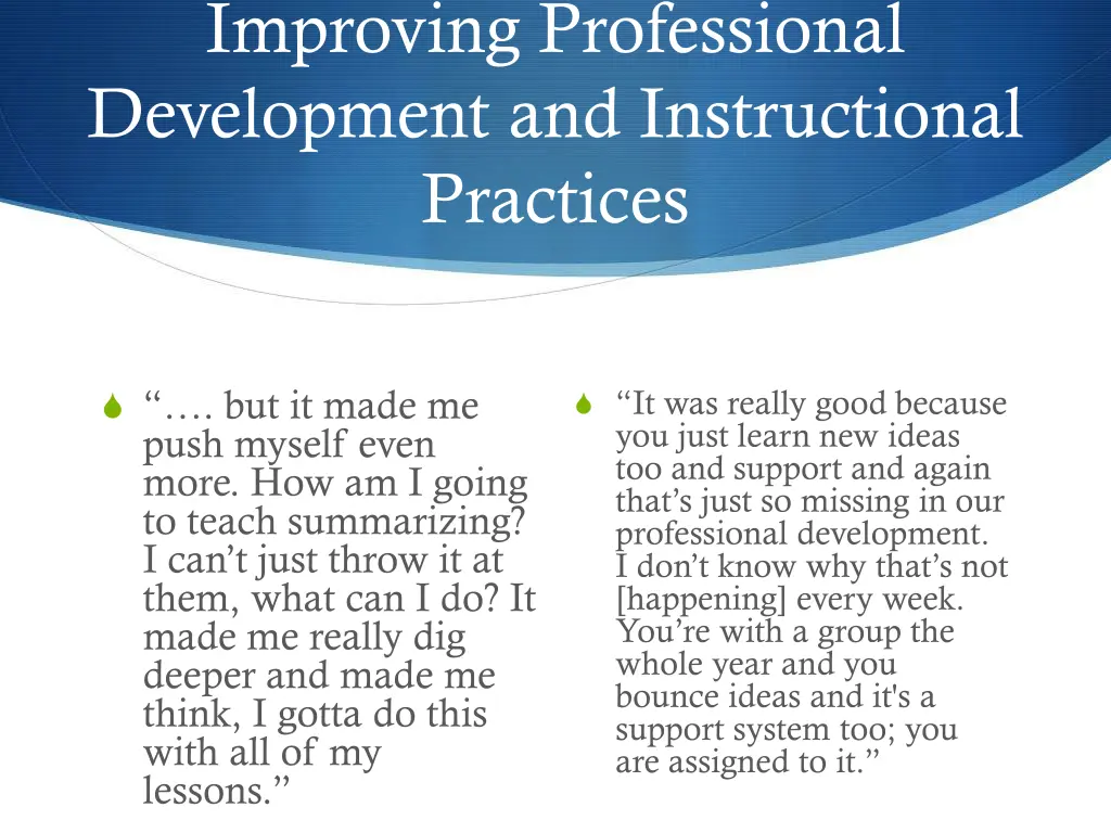 improving professional development