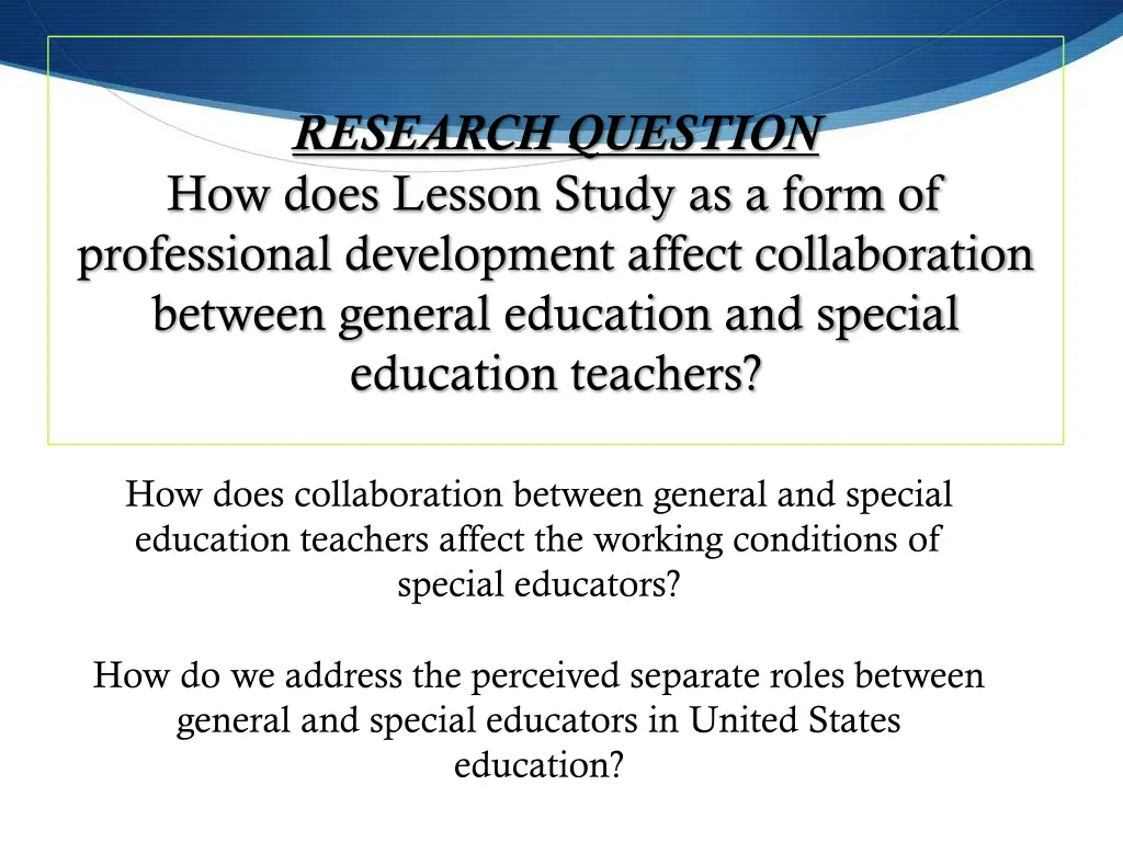 research question how does lesson study as a form
