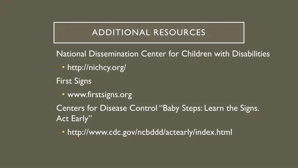 additional resources