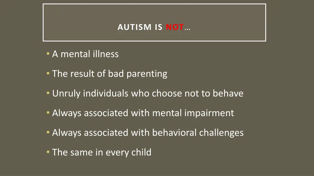 autism is not