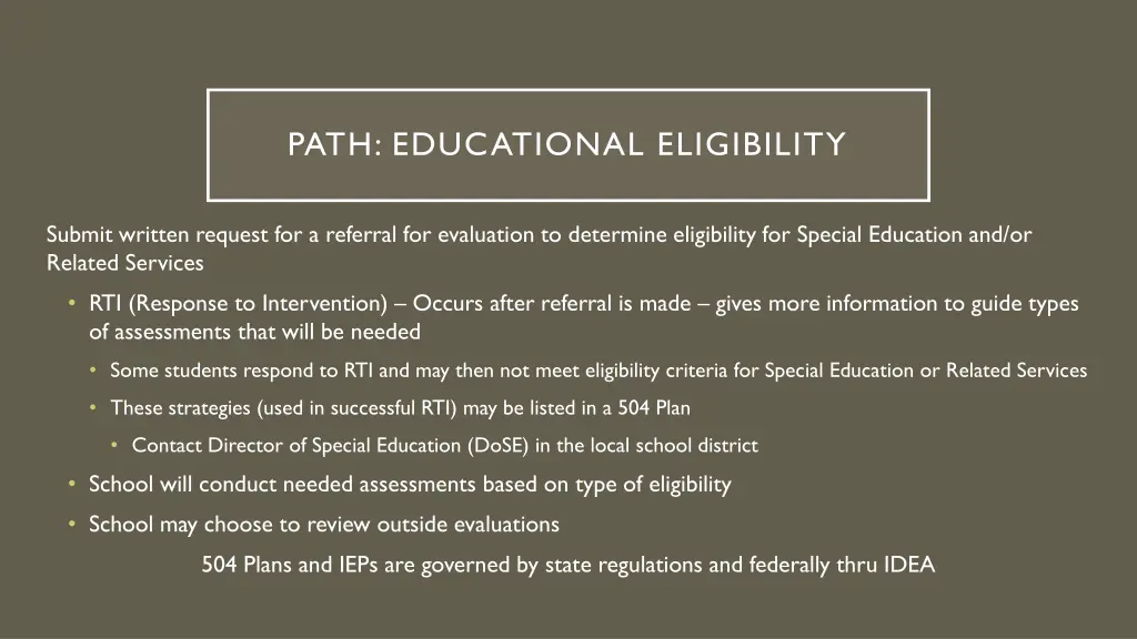 path educational eligibility