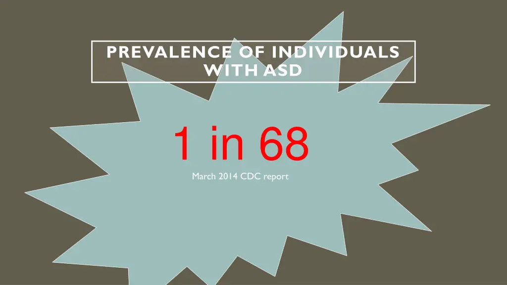 prevalence of individuals with asd