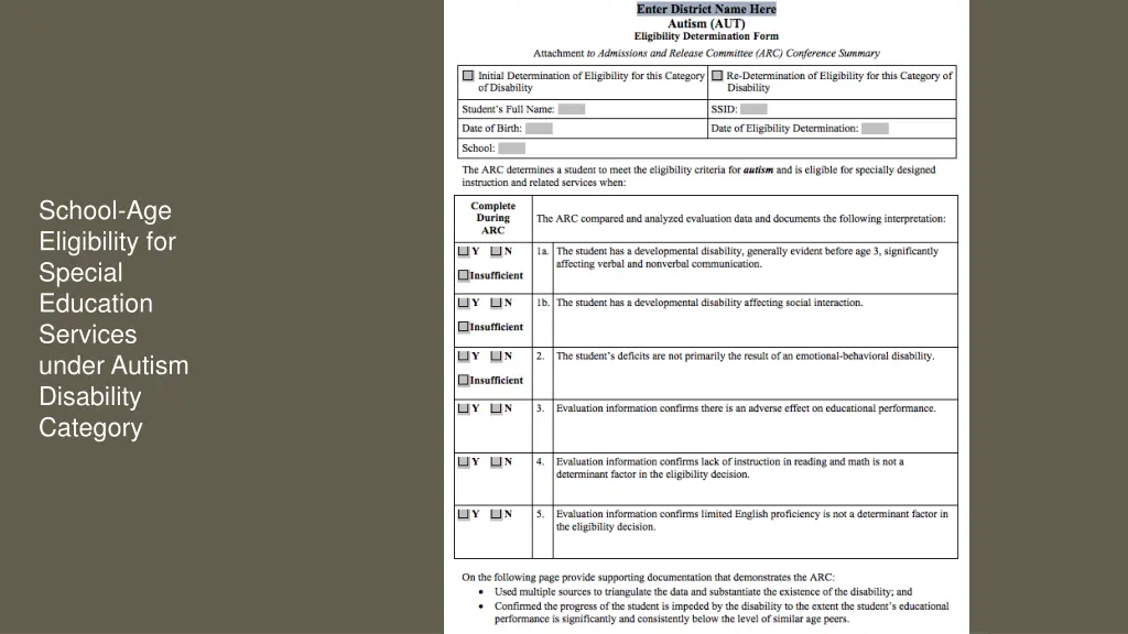 school age eligibility for special education