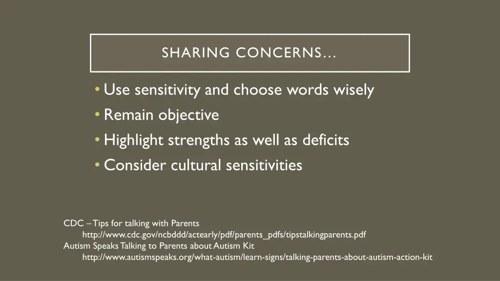 sharing concerns