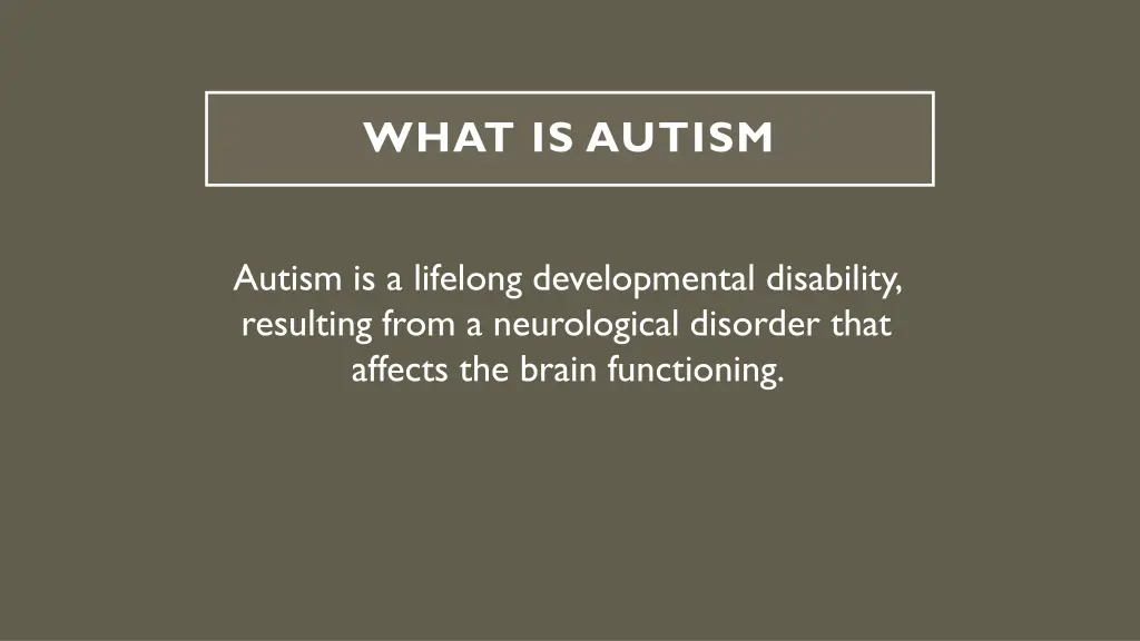 what is autism