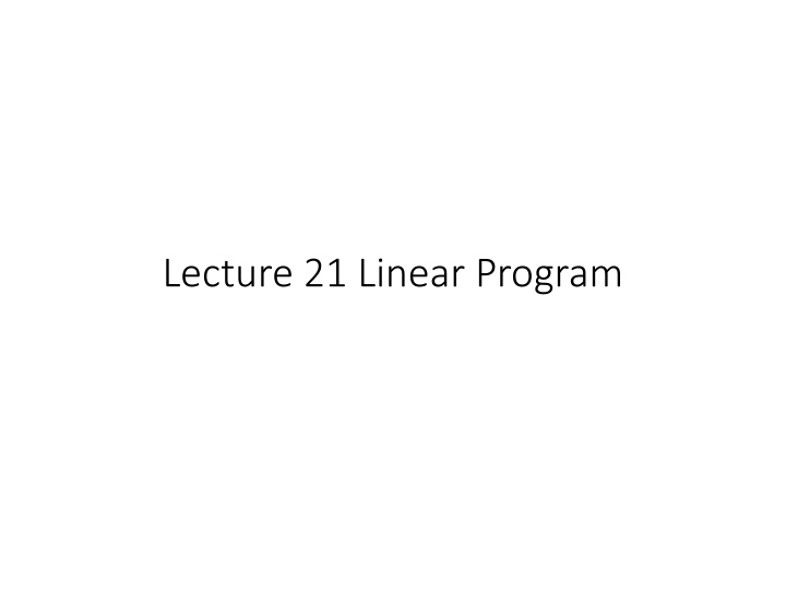 lecture 21 linear program