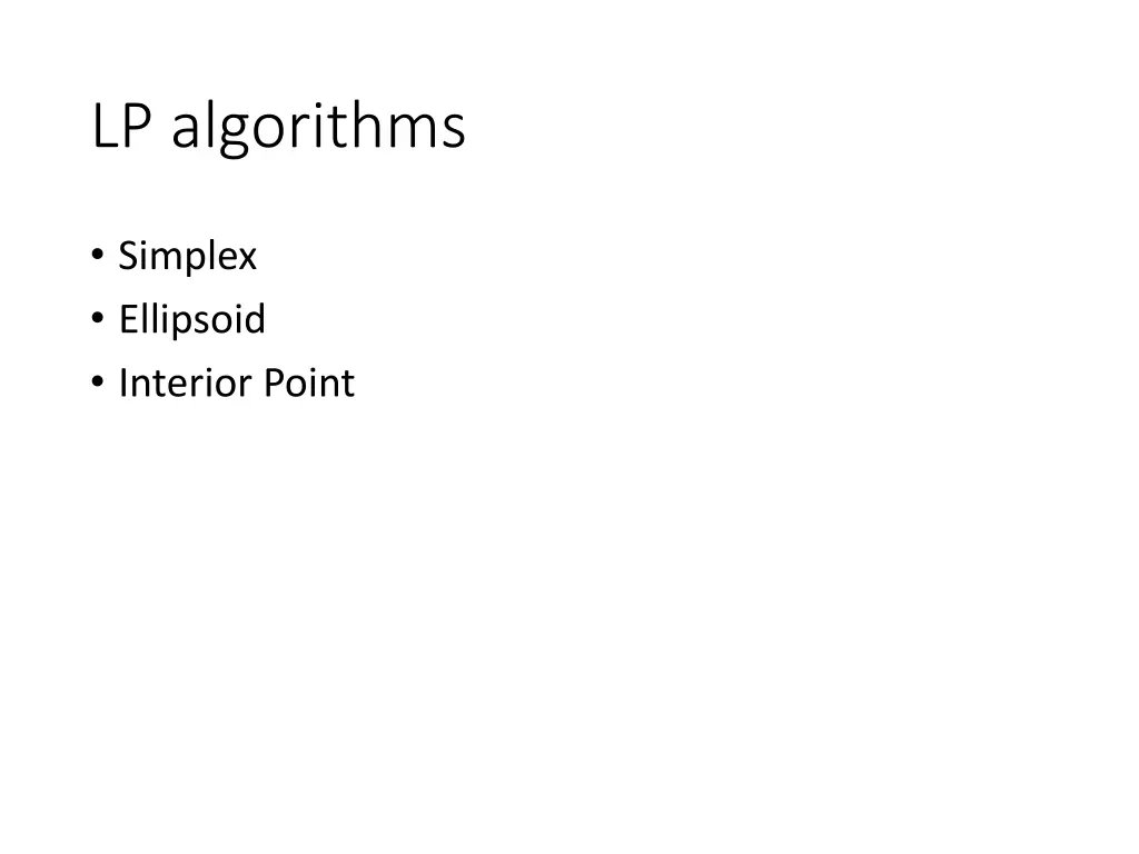 lp algorithms