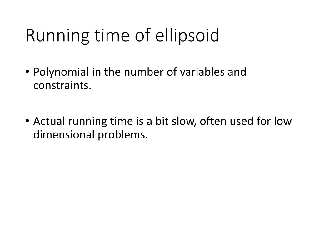 running time of ellipsoid