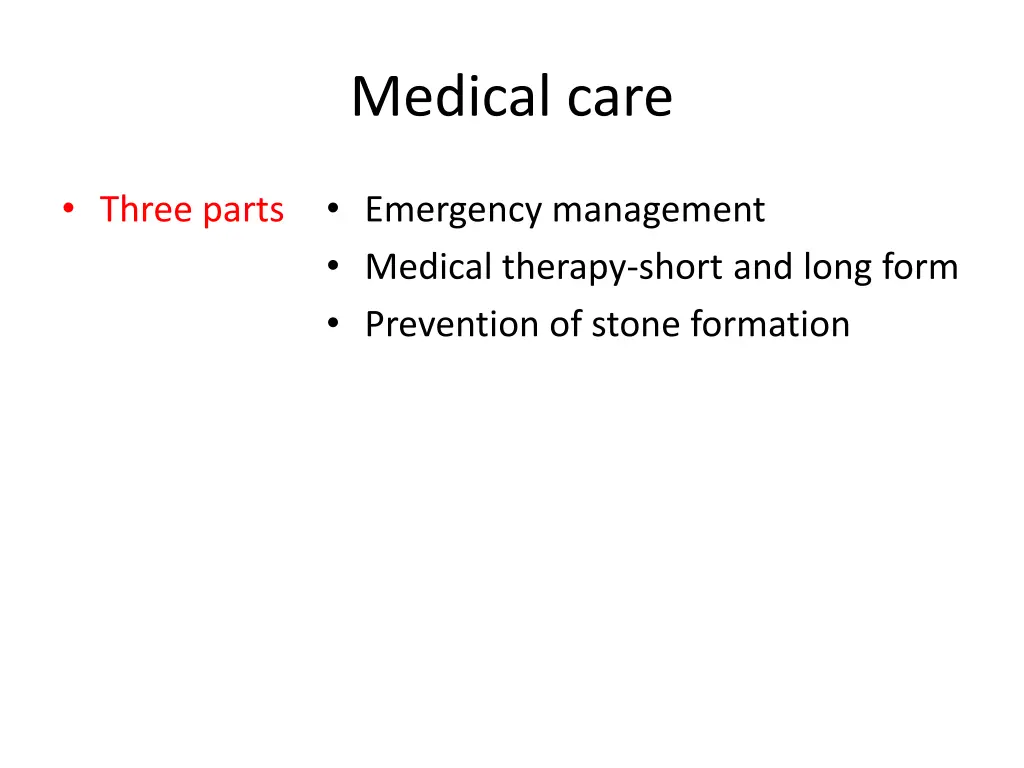 medical care
